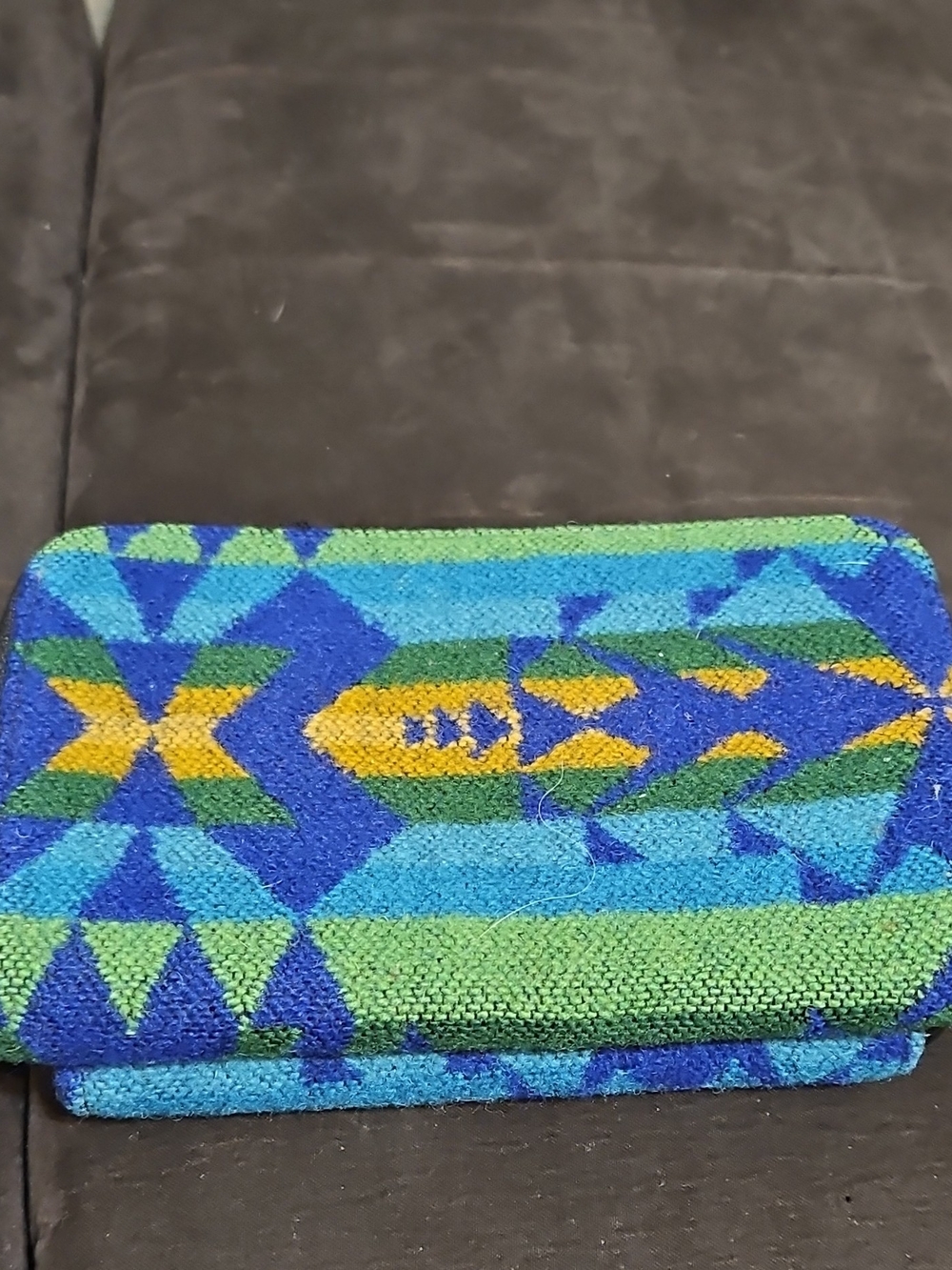 Pendleton Blue, Green & Yellow Patterned Wool Zip Wallet - Picture 2 of 5